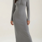 Marilyn Maxi-Jerseykleid mit Kapuze