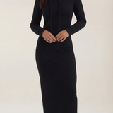 Marilyn Maxi-Jerseykleid mit Kapuze