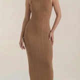 Sukienka maxi Sonia Bodycon z wysokim kołnierzem