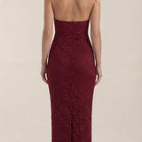 Roxanne Spitzen-Halter-Maxikleid