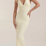 Roxanne Spitzen-Halter-Maxikleid