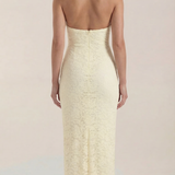 Roxanne Spitzen-Halter-Maxikleid