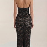 Roxanne Spitzen-Halter-Maxikleid