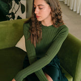 Paula | Sweter z Okraglym Dekoltem w Prazki