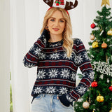 Ksenia | Sweter Swiateczny z Okraglym Dekoltem